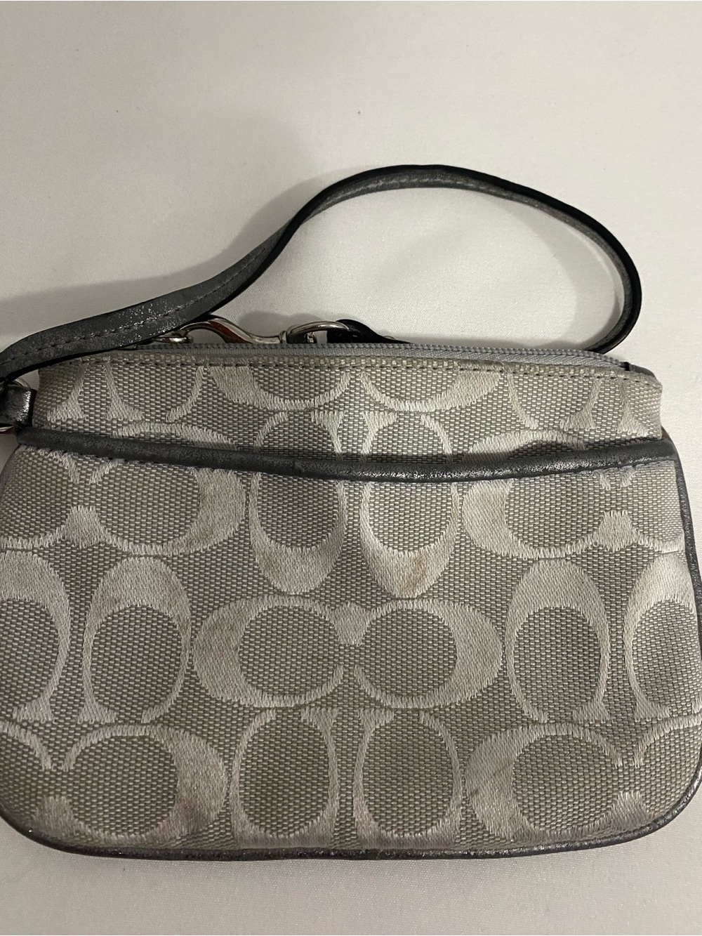Coach Gray Extra Small Wristlet Wallet Used